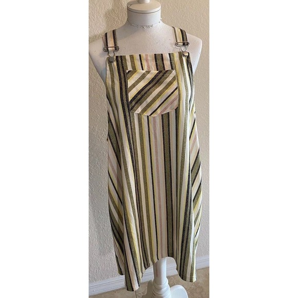 Jolie & Joy by FCT With Love Dresses & Skirts - Striped Jumper Dress with Pocket Sleeveless Casual Modest Dress